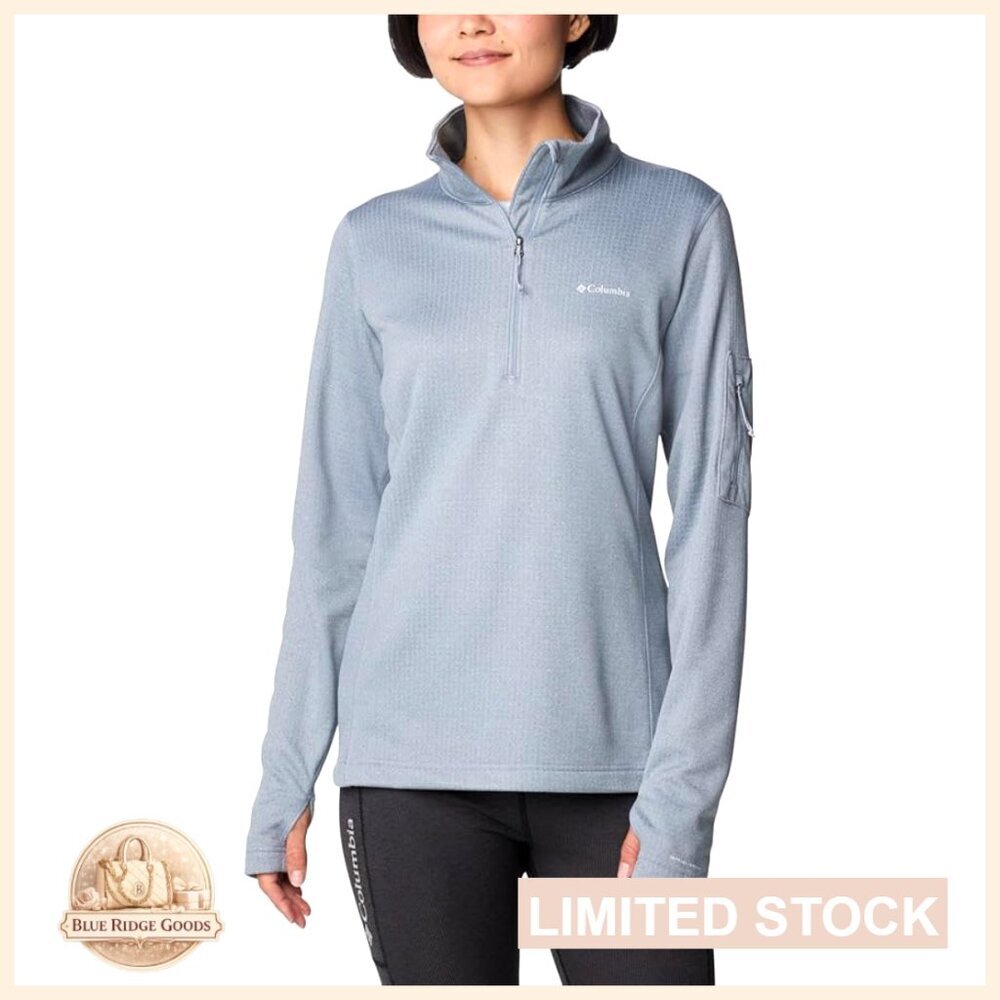 Grid Fleece Half Zip Pullover Performance Active Fit Lightweight Jacket